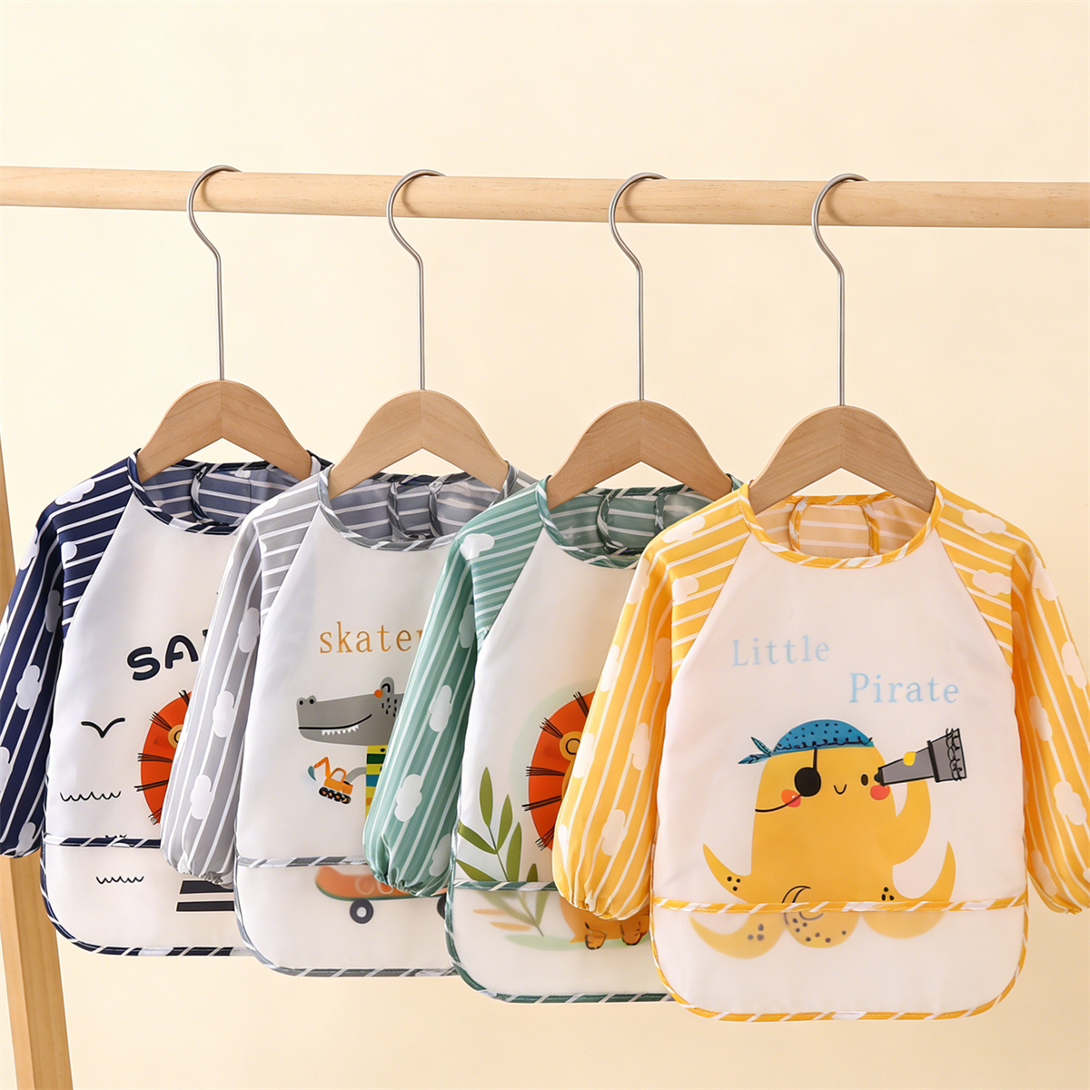 Baby Food Quantity - 2 stuks waterdichte baby-slabbetjes met volledige