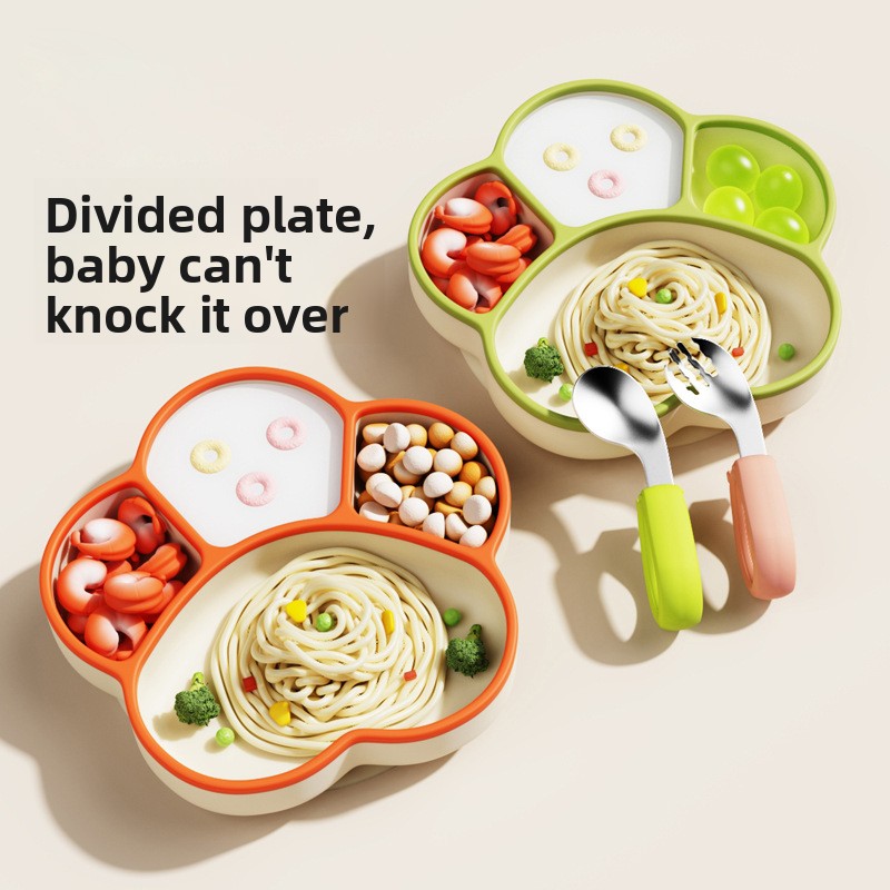Plate Suction Toddler - Beerpoot Siliconen Zuigplaat, Baby Peuter Verdeelde