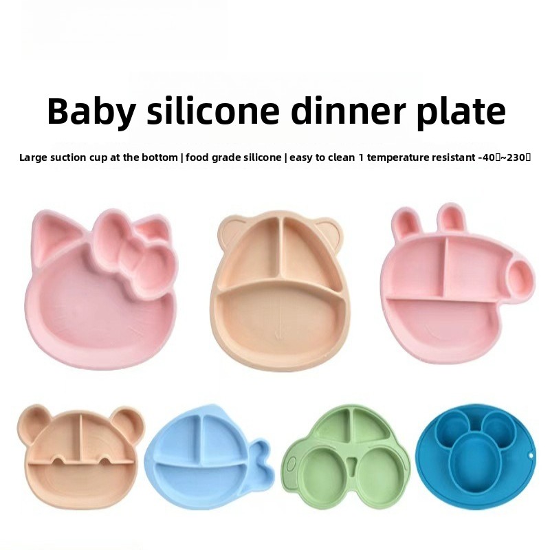 Plate Suction Toddler - BPA-vrije cartoon siliconen bord met compartimenten