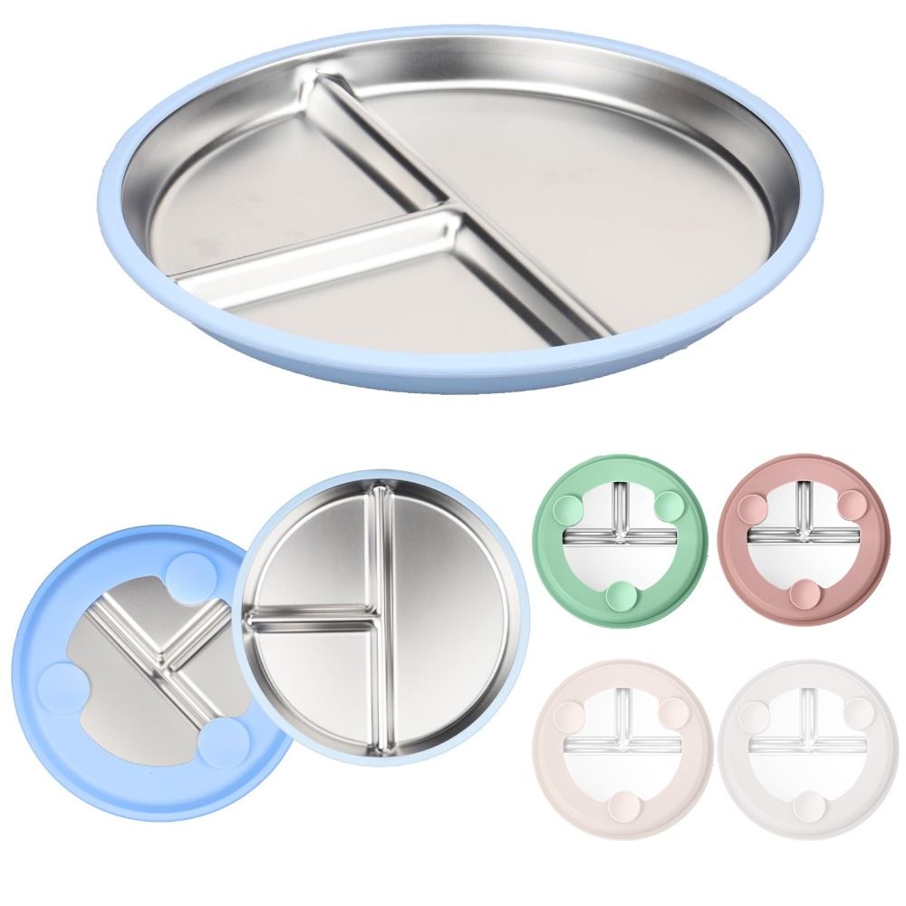 Plate Suction Toddler - Roestvrijstalen kinderbord met zuigkracht Antislip siliconen