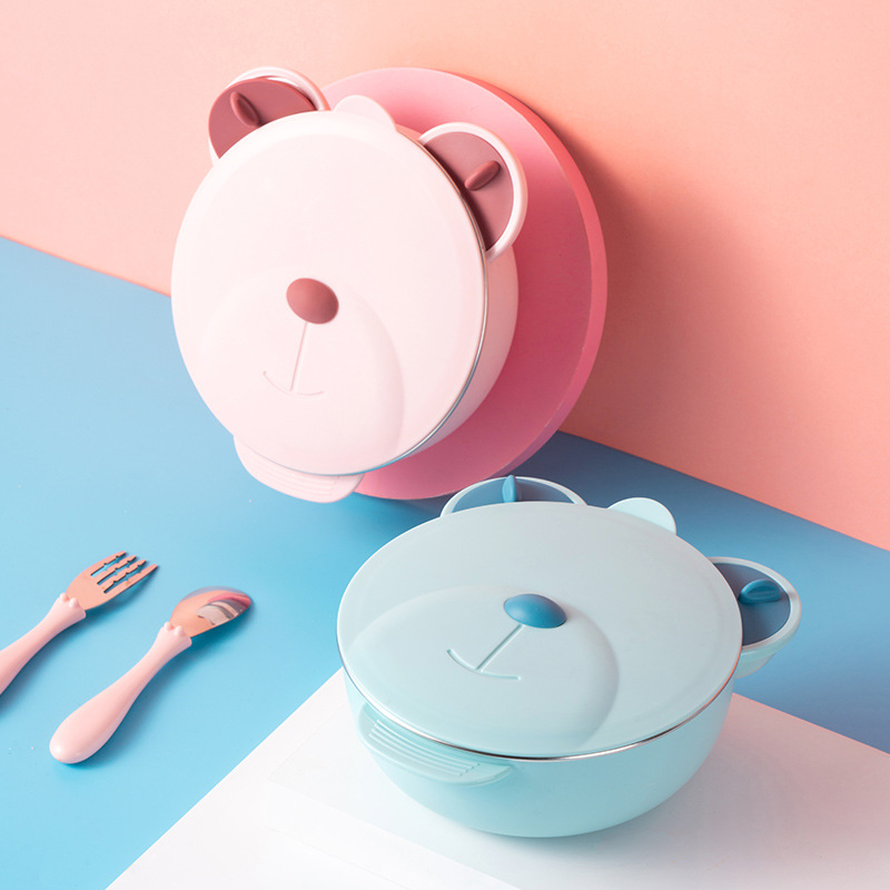 Plate Suction Toddler - Babybord van roestvrij staal 316, gedeeld