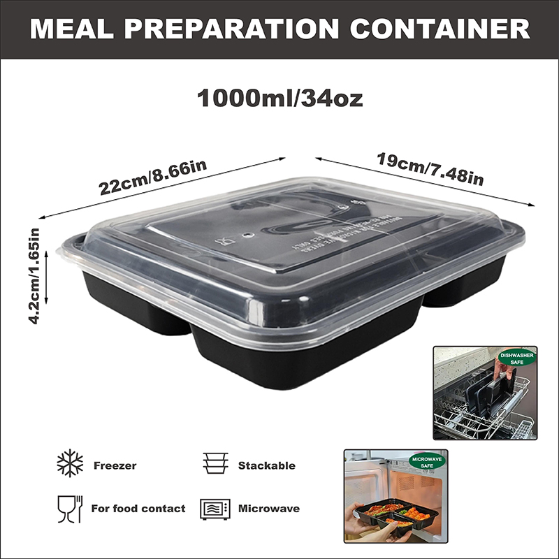 3-delige 34 Oz/1000 ml, 12/35  - Snack Container Travel recensie en prijs